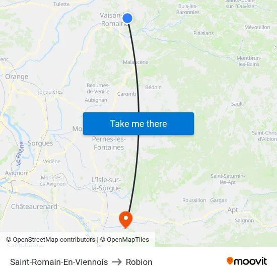 Saint-Romain-En-Viennois to Robion map