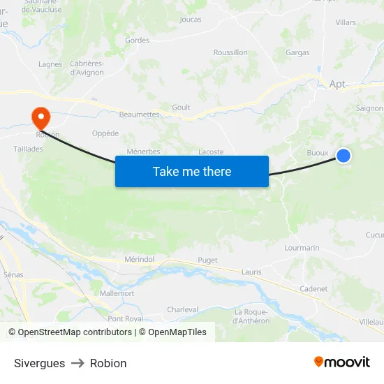 Sivergues to Robion map