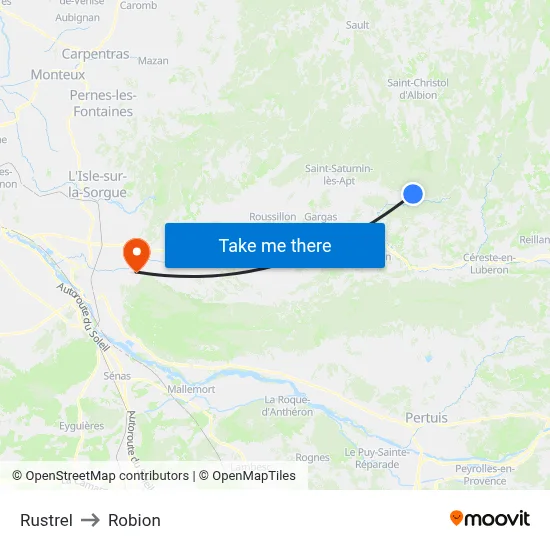 Rustrel to Robion map