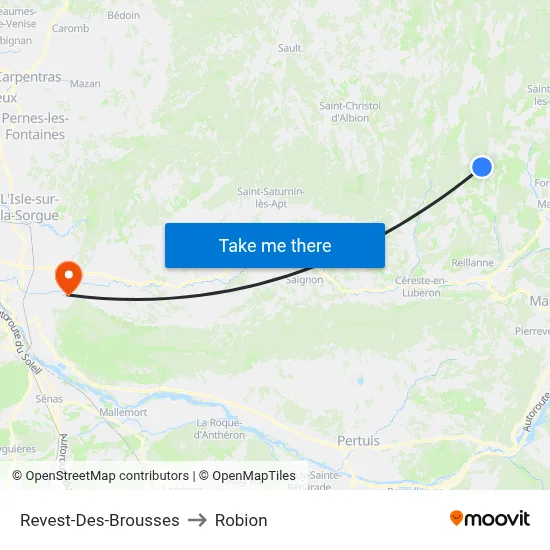 Revest-Des-Brousses to Robion map