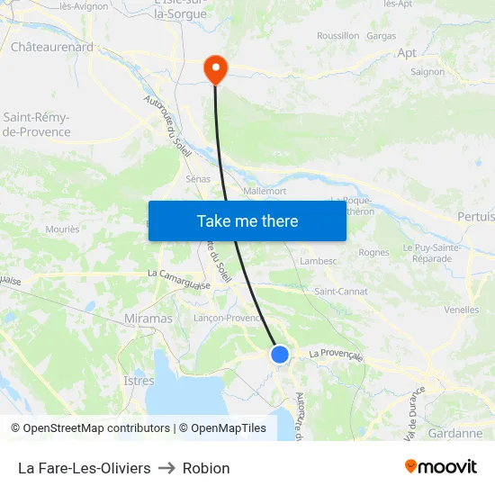La Fare-Les-Oliviers to Robion map