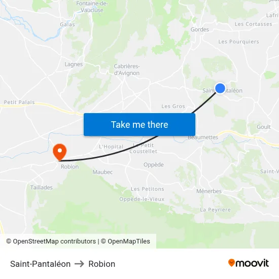 Saint-Pantaléon to Robion map