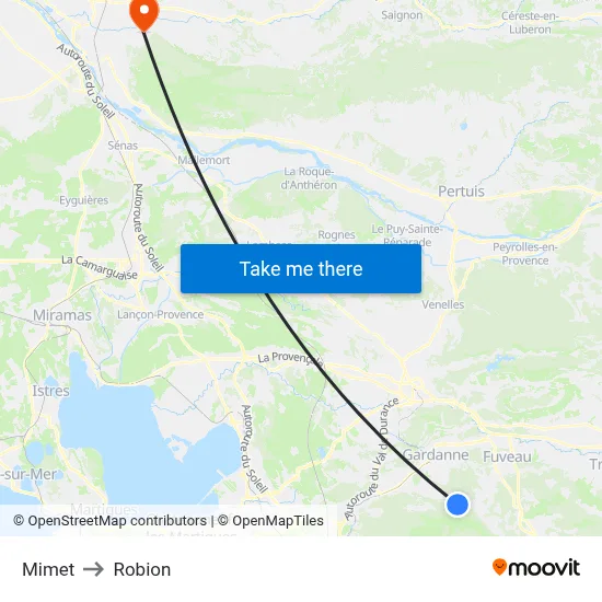 Mimet to Robion map