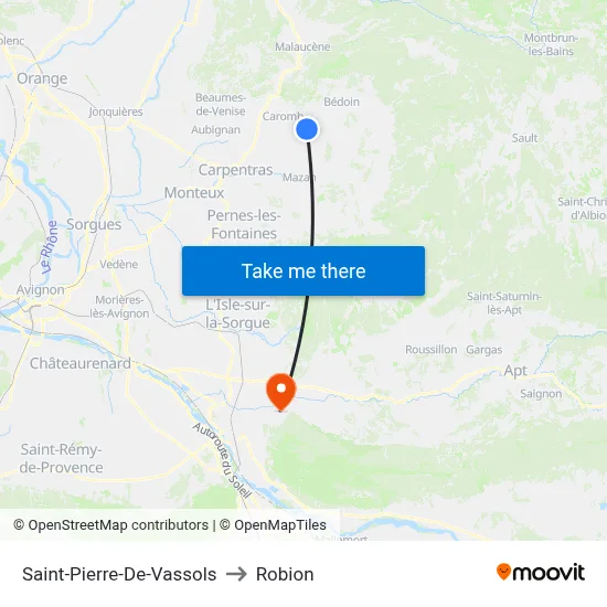 Saint-Pierre-De-Vassols to Robion map