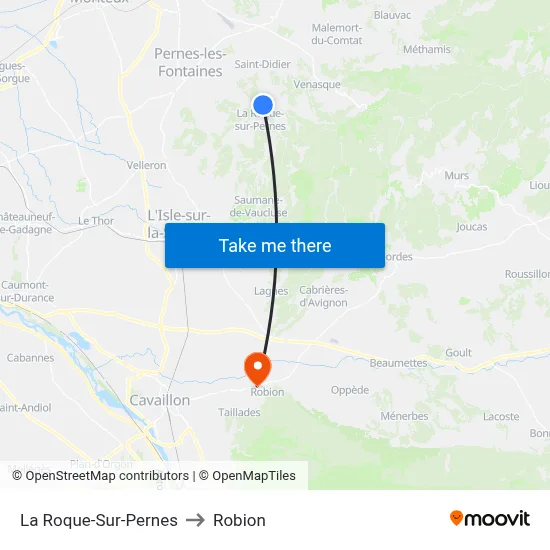 La Roque-Sur-Pernes to Robion map