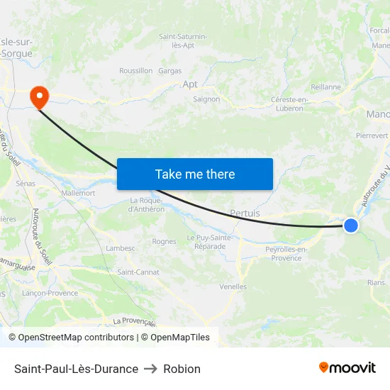 Saint-Paul-Lès-Durance to Robion map