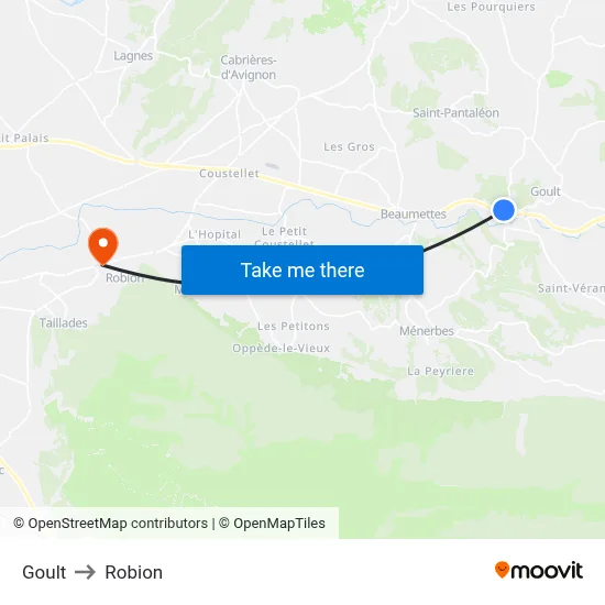 Goult to Robion map