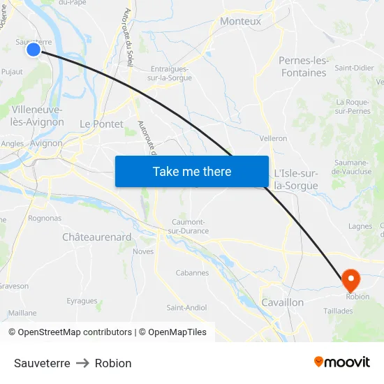 Sauveterre to Robion map