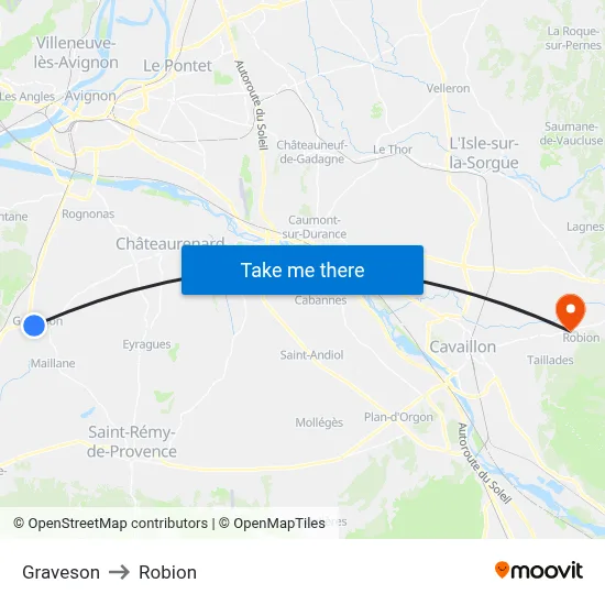 Graveson to Robion map