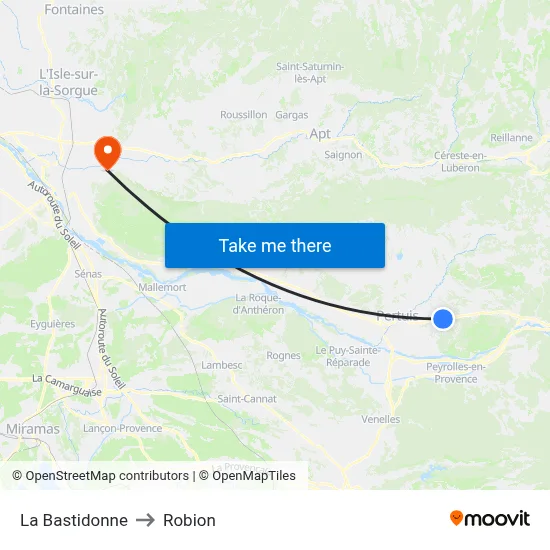La Bastidonne to Robion map