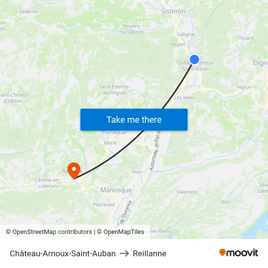 Château-Arnoux-Saint-Auban to Reillanne map