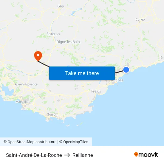 Saint-André-De-La-Roche to Reillanne map