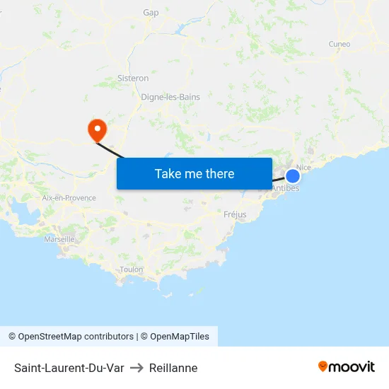 Saint-Laurent-Du-Var to Reillanne map