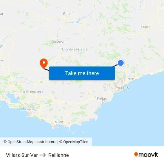 Villars-Sur-Var to Reillanne map