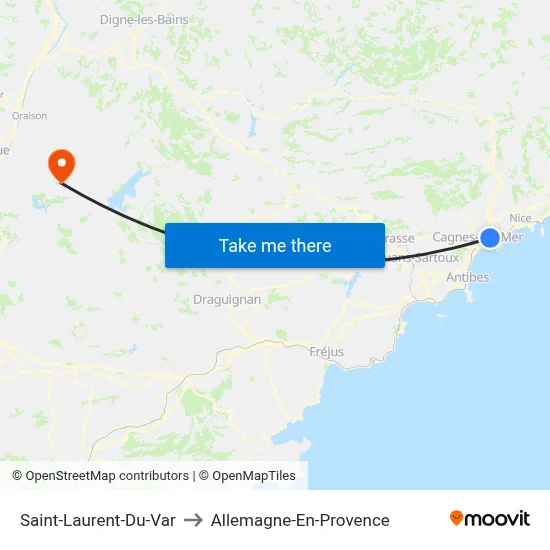 Saint-Laurent-Du-Var to Allemagne-En-Provence map