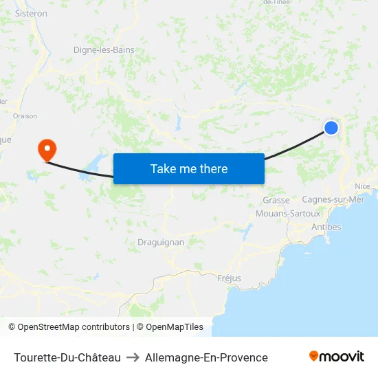 Tourette-Du-Château to Allemagne-En-Provence map