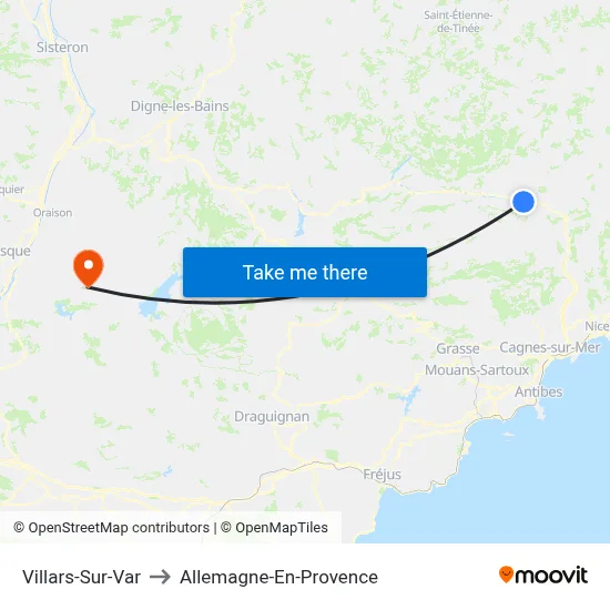 Villars-Sur-Var to Allemagne-En-Provence map