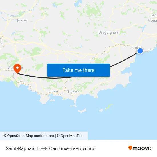 Saint-Raphaã«L to Carnoux-En-Provence map