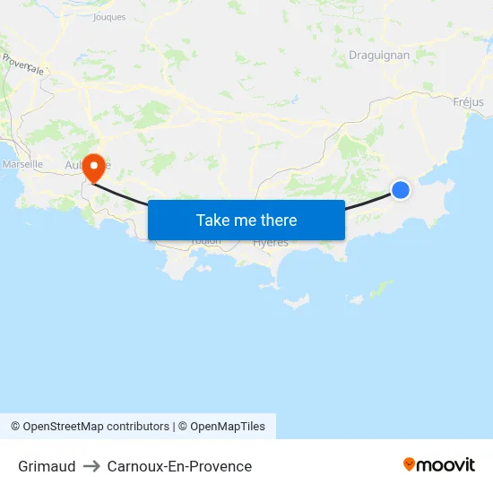 Grimaud to Carnoux-En-Provence map