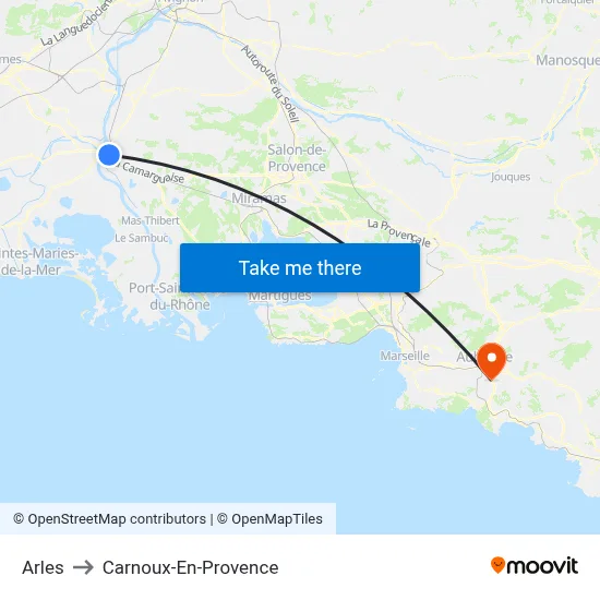Arles to Carnoux-En-Provence map