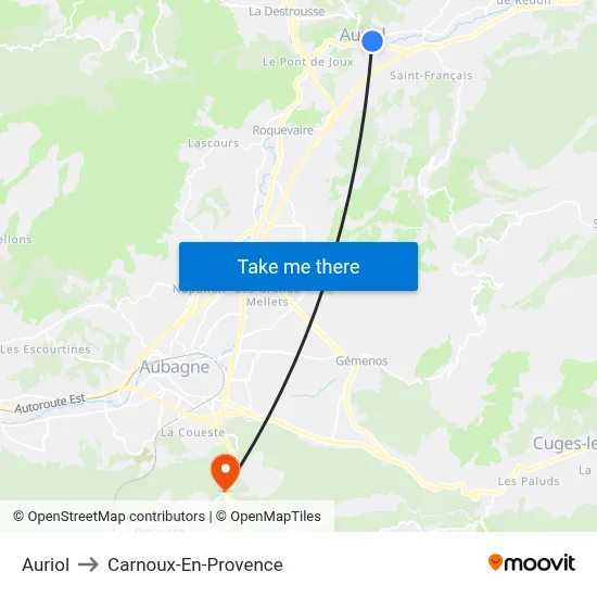 Auriol to Carnoux-En-Provence map