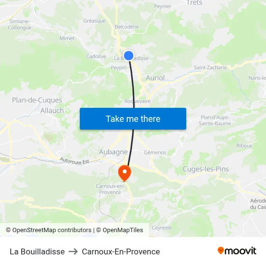 La Bouilladisse to Carnoux-En-Provence map
