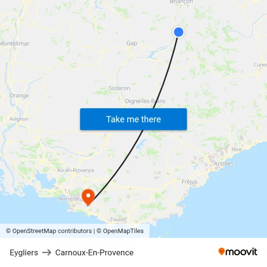 Eygliers to Carnoux-En-Provence map