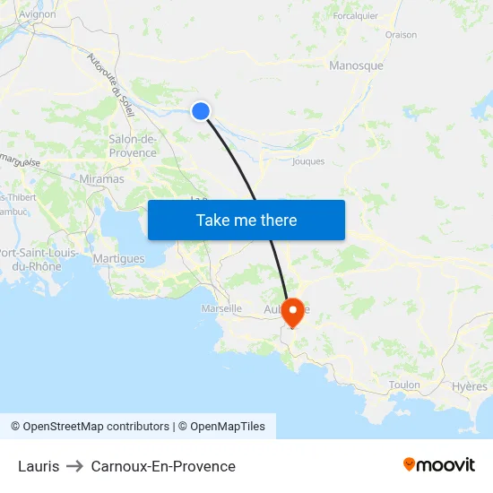 Lauris to Carnoux-En-Provence map
