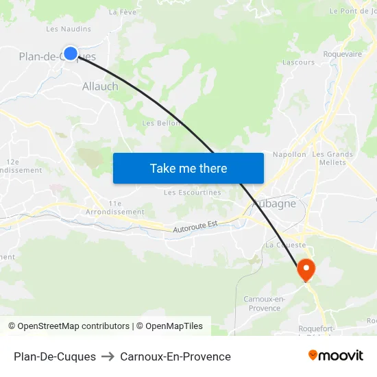Plan-De-Cuques to Carnoux-En-Provence map