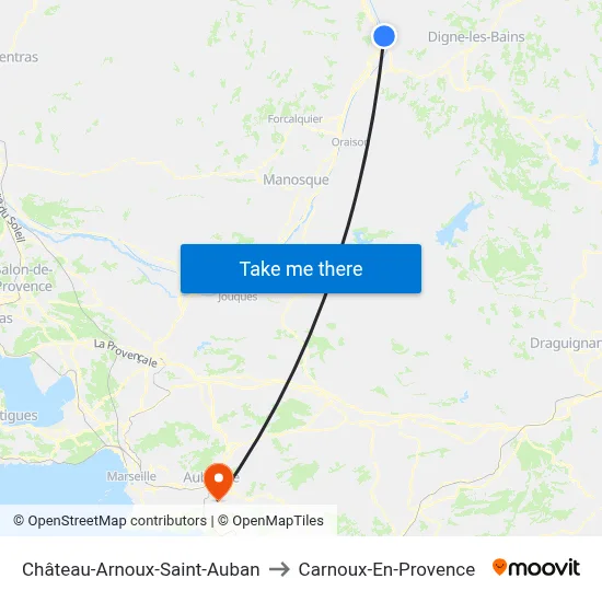 Château-Arnoux-Saint-Auban to Carnoux-En-Provence map
