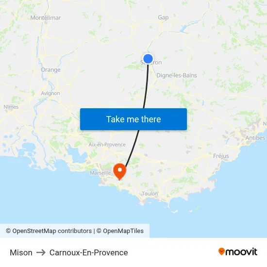 Mison to Carnoux-En-Provence map