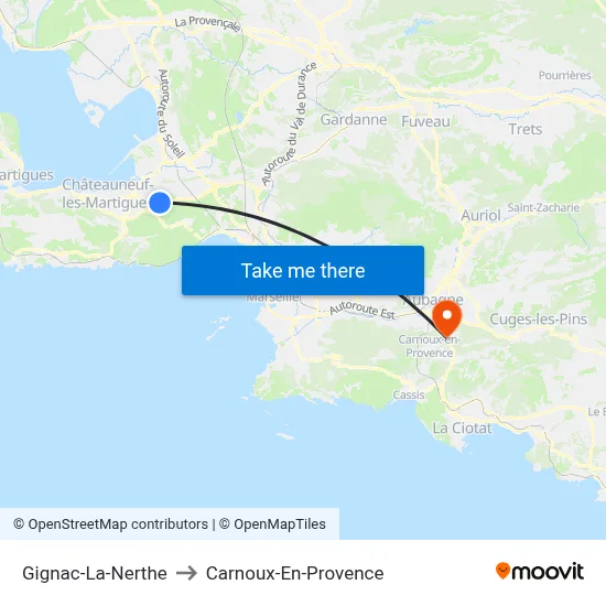 Gignac-La-Nerthe to Carnoux-En-Provence map