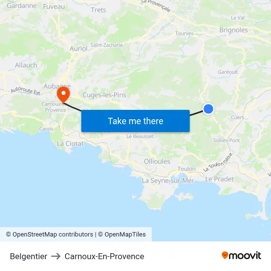 Belgentier to Carnoux-En-Provence map