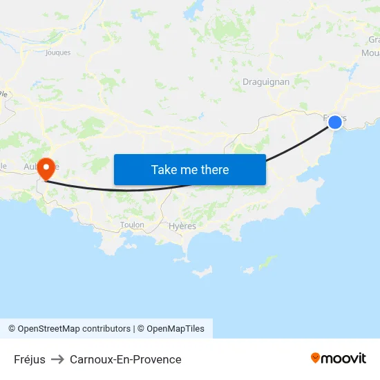 Fréjus to Carnoux-En-Provence map