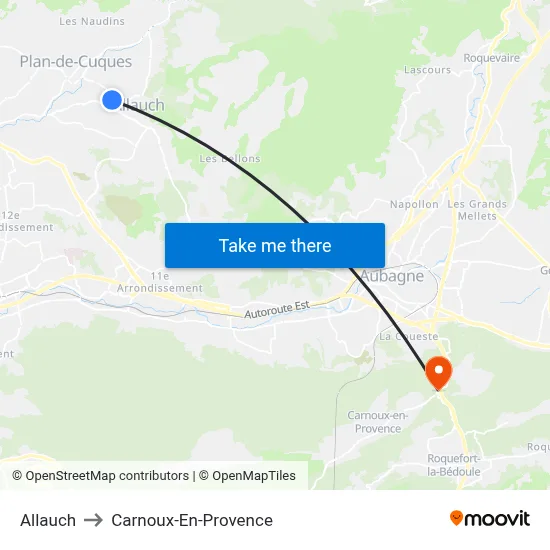 Allauch to Carnoux-En-Provence map