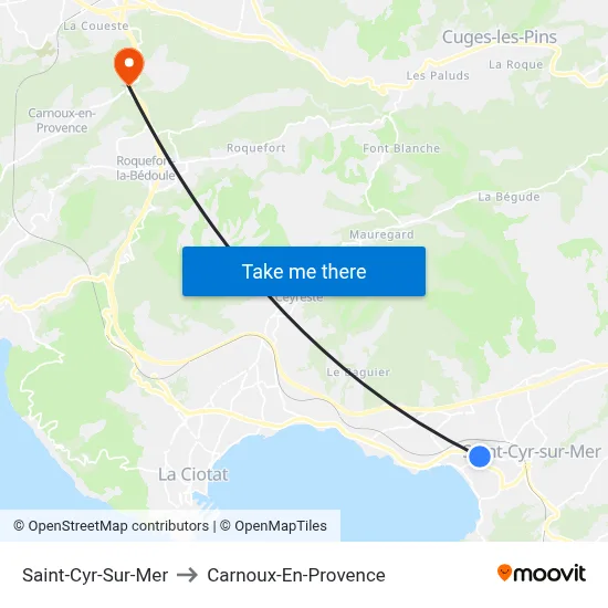 Saint-Cyr-Sur-Mer to Carnoux-En-Provence map
