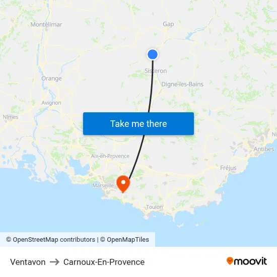 Ventavon to Carnoux-En-Provence map