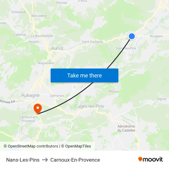 Nans-Les-Pins to Carnoux-En-Provence map