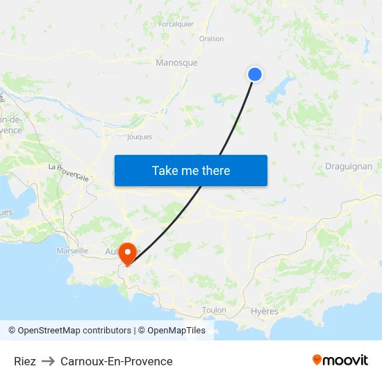 Riez to Carnoux-En-Provence map