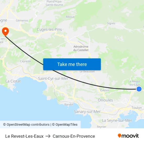 Le Revest-Les-Eaux to Carnoux-En-Provence map