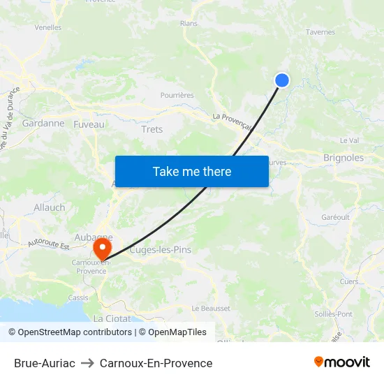 Brue-Auriac to Carnoux-En-Provence map