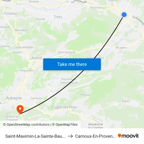 Saint-Maximin-La-Sainte-Baume to Carnoux-En-Provence map