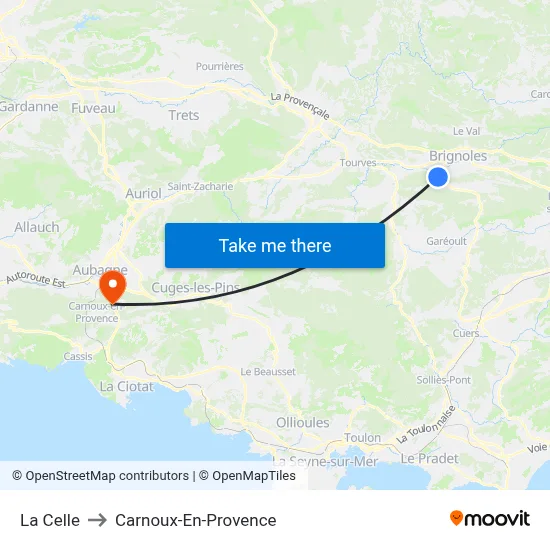 La Celle to Carnoux-En-Provence map