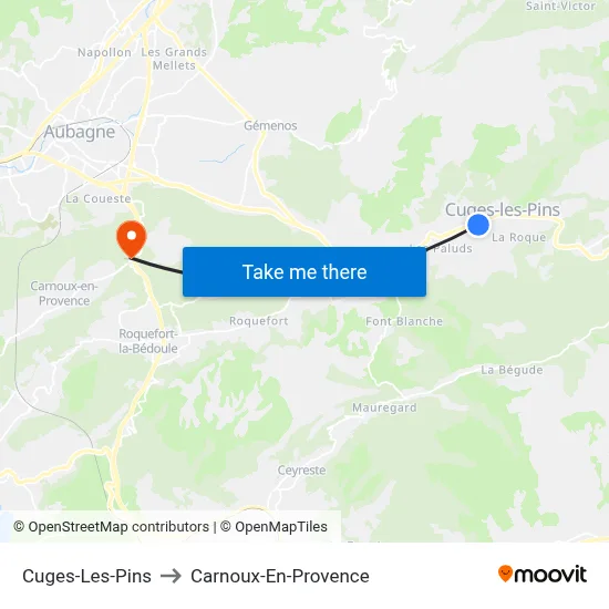 Cuges-Les-Pins to Carnoux-En-Provence map