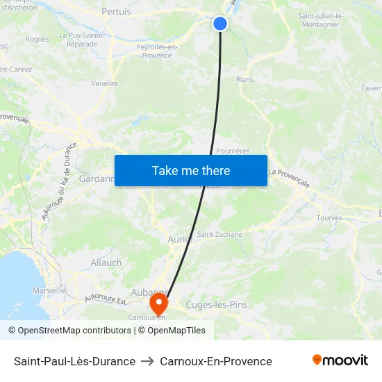 Saint-Paul-Lès-Durance to Carnoux-En-Provence map