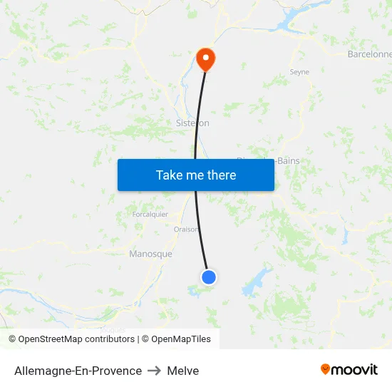 Allemagne-En-Provence to Melve map