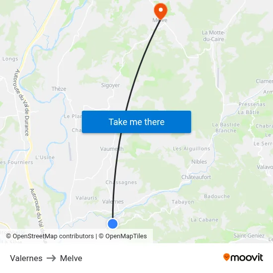 Valernes to Melve map