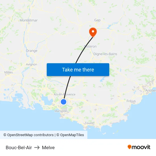 Bouc-Bel-Air to Melve map
