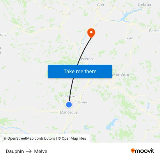 Dauphin to Melve map