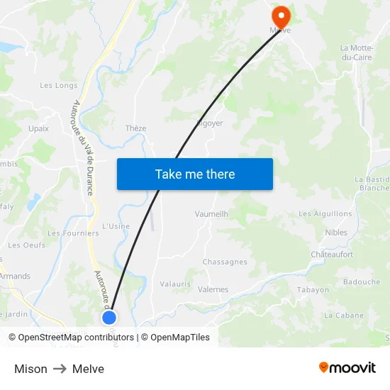 Mison to Melve map